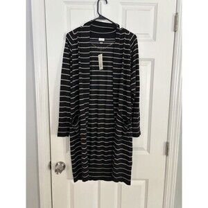 NWT Womens Black And Tan Stripe Sweater XS Office Dress Casual Cardigan